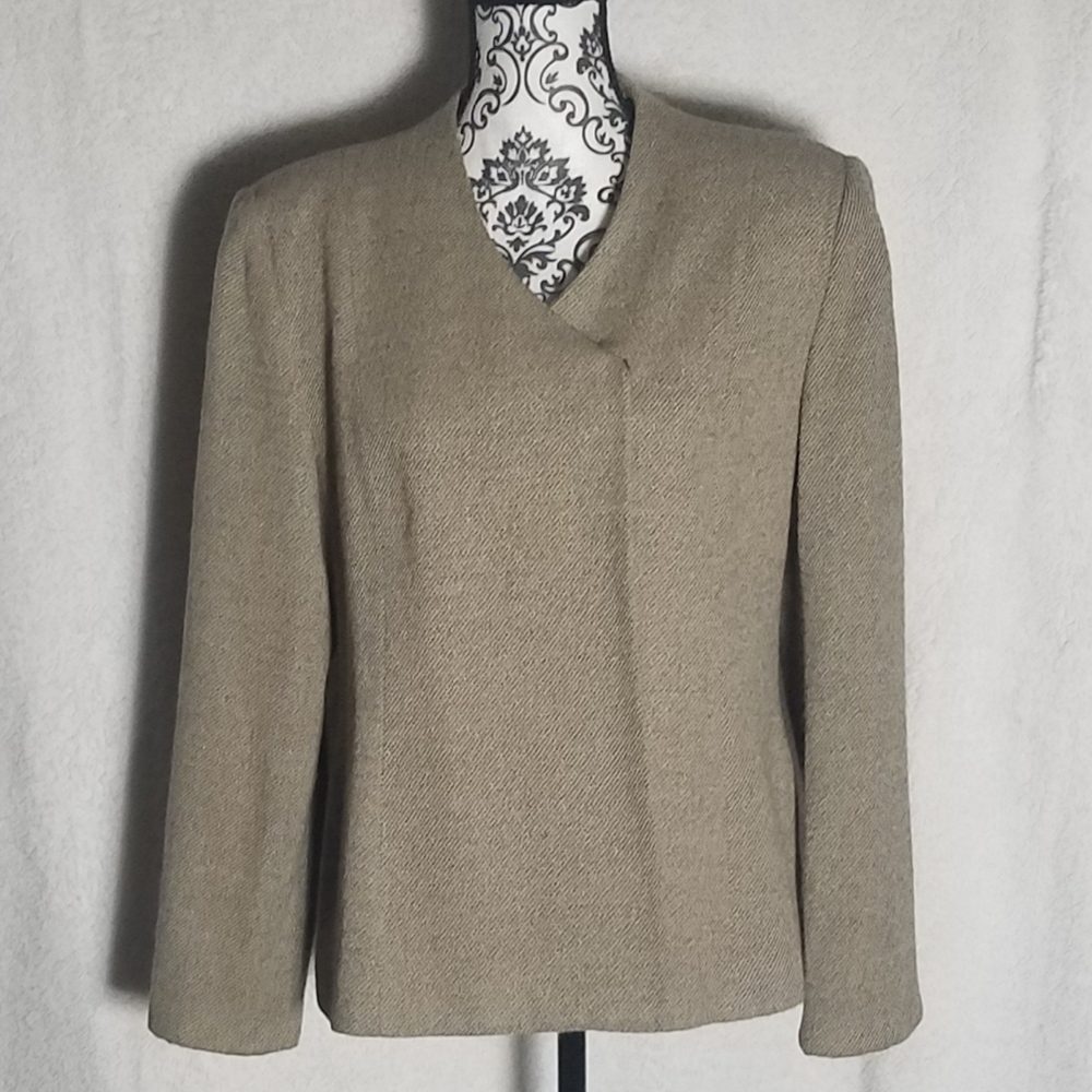 Linda Allard Ellen Tracy women's blazer beige